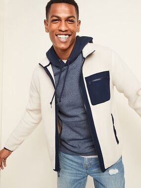 GAP Cozy Mock Neck Flurry Zip Up Mens Small